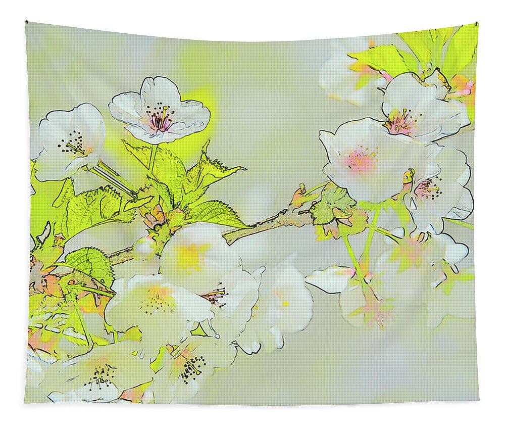 Flower Tapestry featuring the photograph Cherry Blossoms by Minnie Gallman