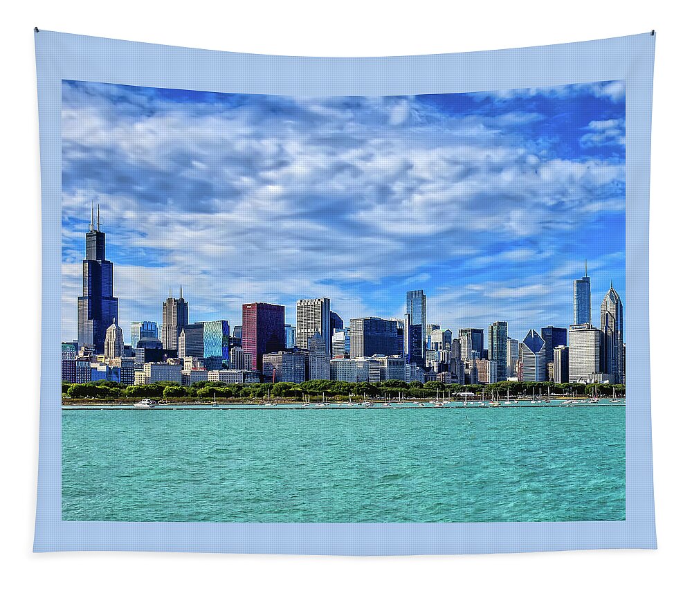 Chicago Tapestry featuring the photograph Chicago Skyline by Mitchell R Grosky