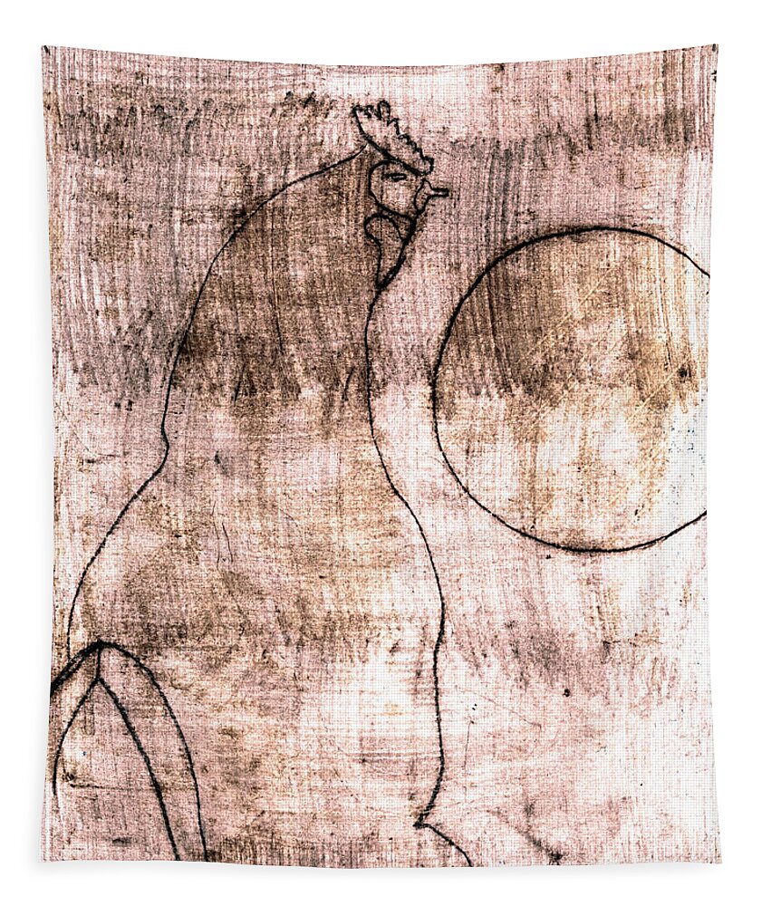 Chicken Tapestry featuring the digital art Chicken Biscuit Digital 6ed2 by Edgeworth Johnstone