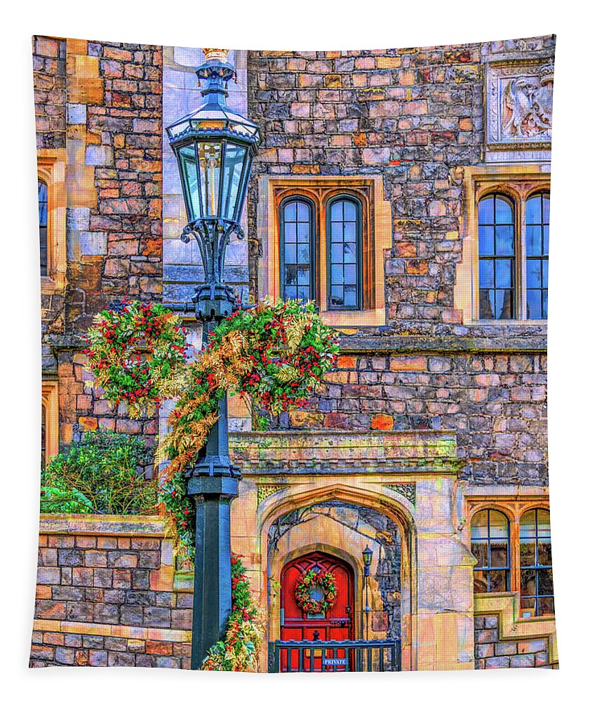 Windsor Castle Tapestry featuring the photograph Christmas at Windsor Castle by Marcy Wielfaert