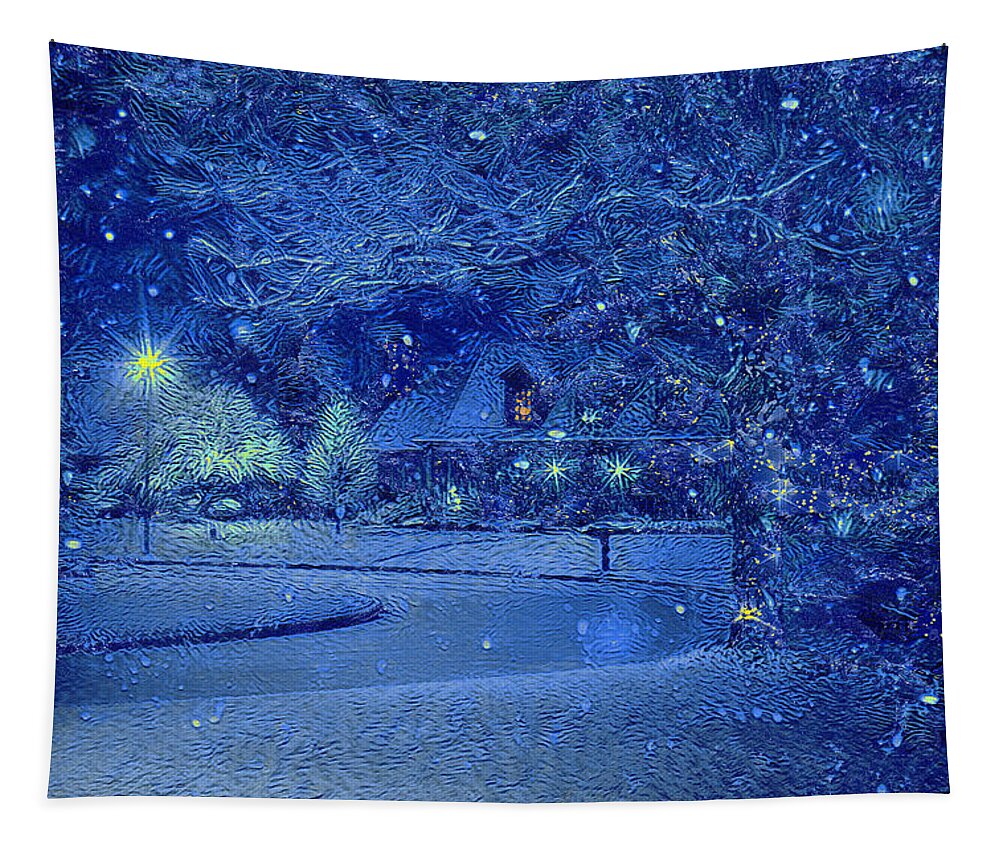 Christmas Tapestry featuring the digital art Christmas Eve by Alex Mir