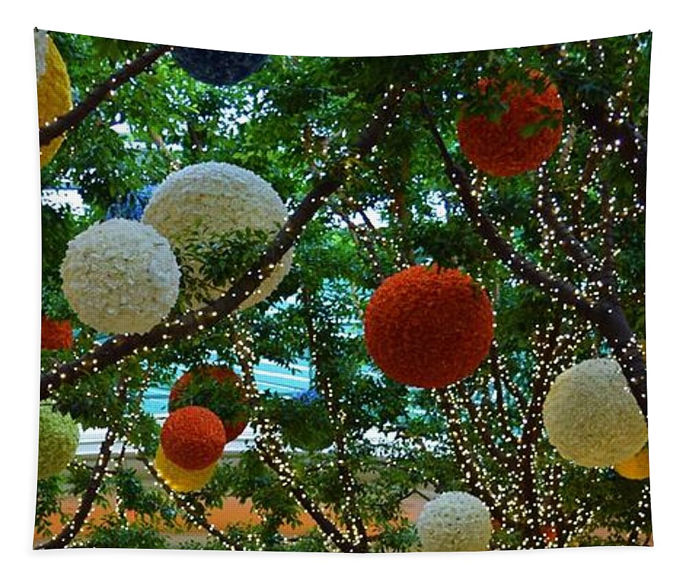 Christmas Tapestry featuring the photograph Christmas Lights Vegas by Bnte Creations