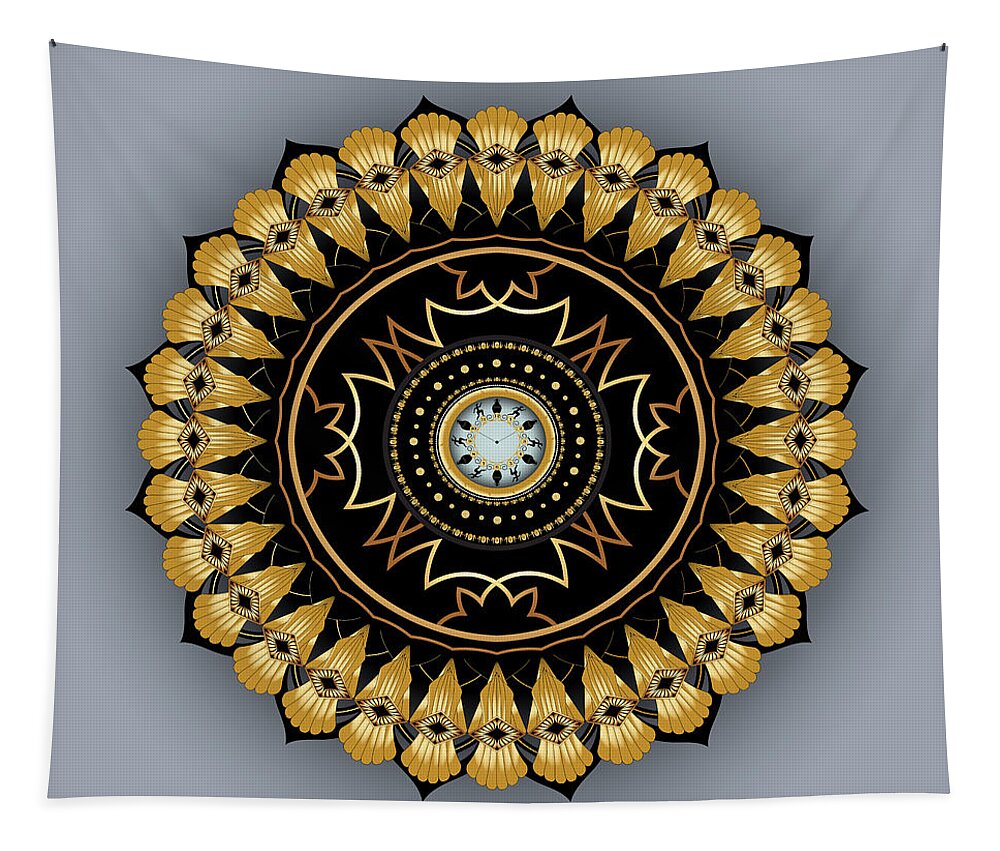 Mandala Tapestry featuring the digital art Circumolexical No 3510 by Alan Bennington
