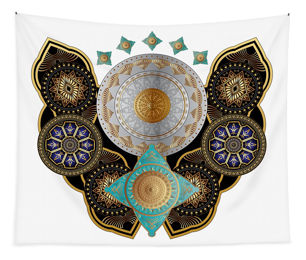 Mandala Tapestry featuring the digital art Circumplexical N0 3662 by Alan Bennington