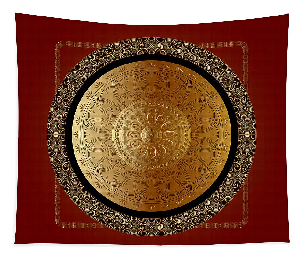 Mandala Tapestry featuring the digital art Circumplexical No 3490 by Alan Bennington