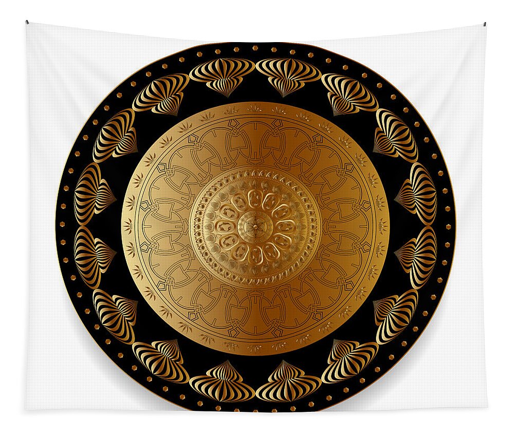 Mandala Tapestry featuring the digital art Circumplexical No 3492 by Alan Bennington