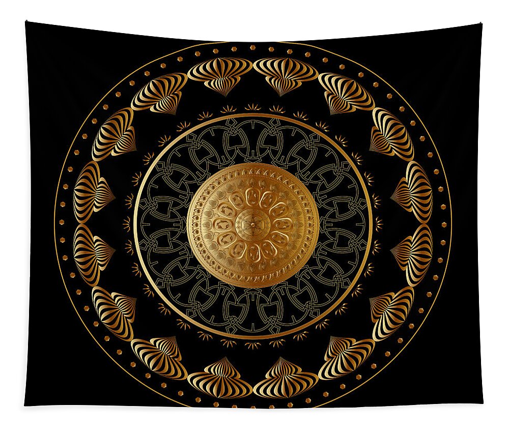 Mandala Tapestry featuring the digital art Circumplexical No 3500 by Alan Bennington
