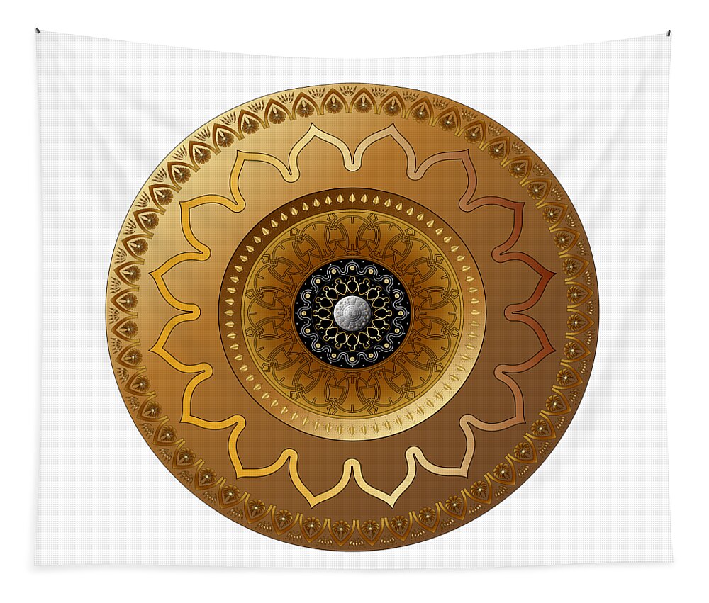 Mandala Tapestry featuring the digital art Circumplexical No 3568 by Alan Bennington