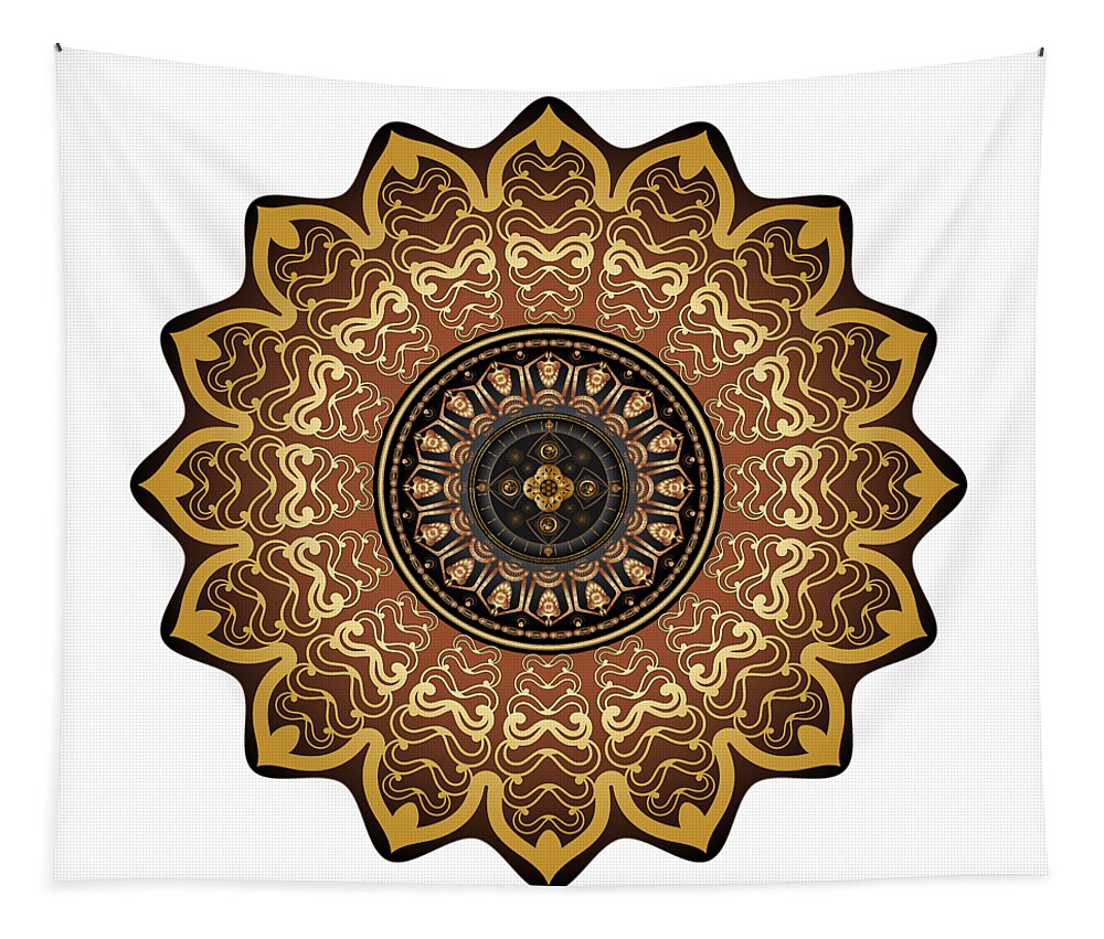 Mandala Tapestry featuring the digital art Circumplexical No 3574 by Alan Bennington