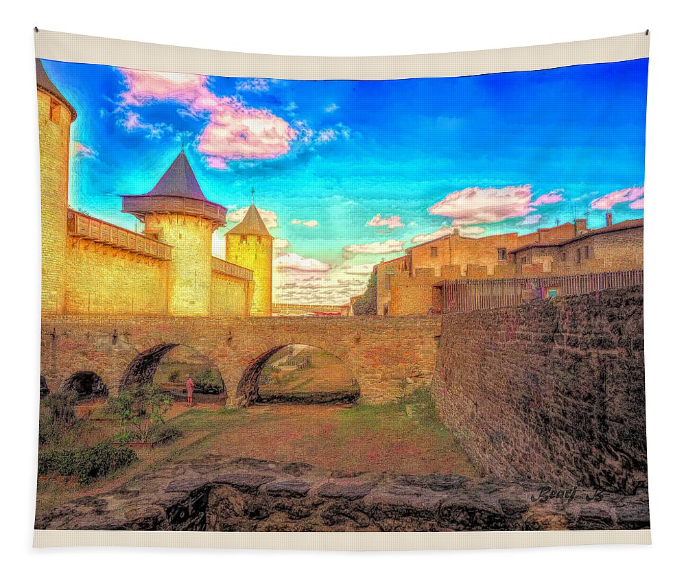 Cite De Carcassone Tapestry featuring the photograph Cite de Carcassonne by Bearj B Photo Art