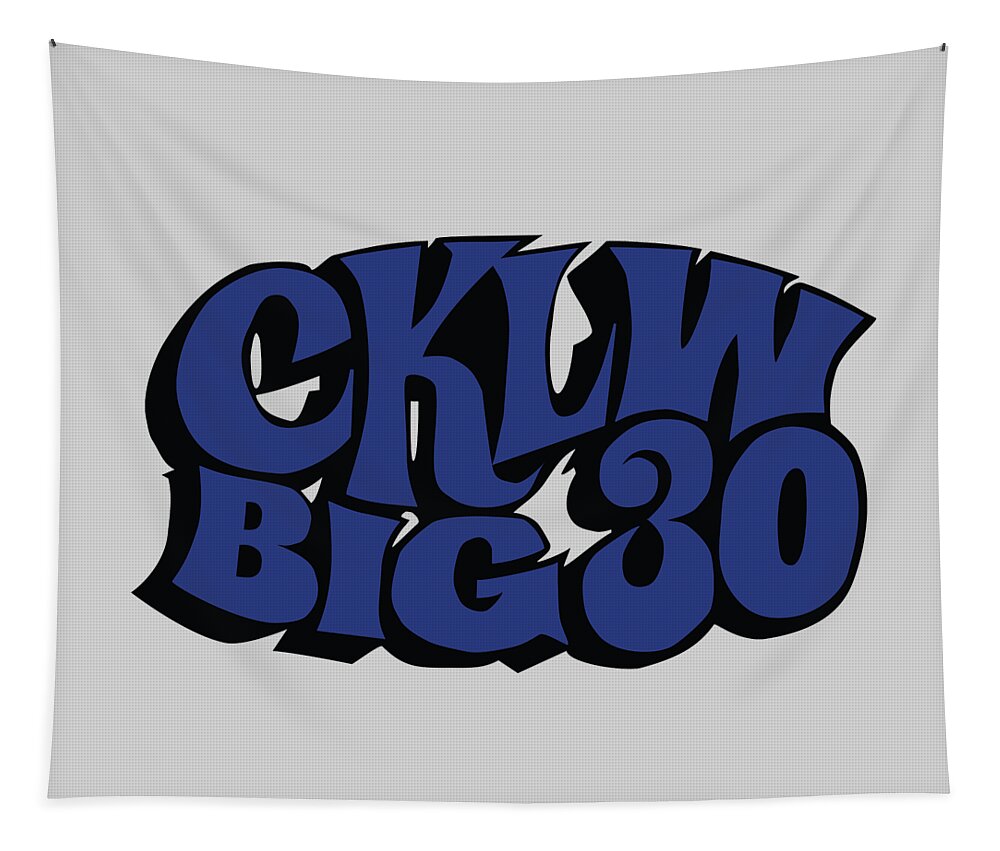 Cklw Oldies Radio Classic Rock Logo Tapestry featuring the digital art CKLW Big 30 - Blue by Thomas Leparskas