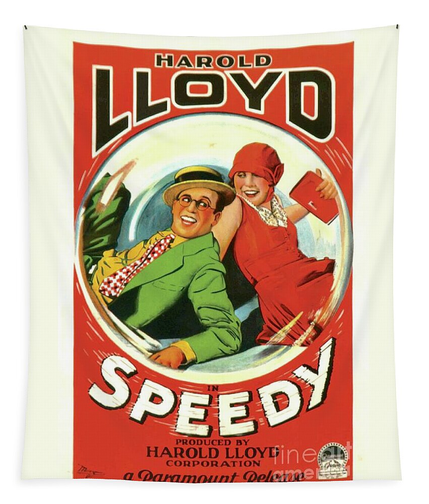 Harold Tapestry featuring the painting Classic Movie Poster - Speedy by Esoterica Art Agency