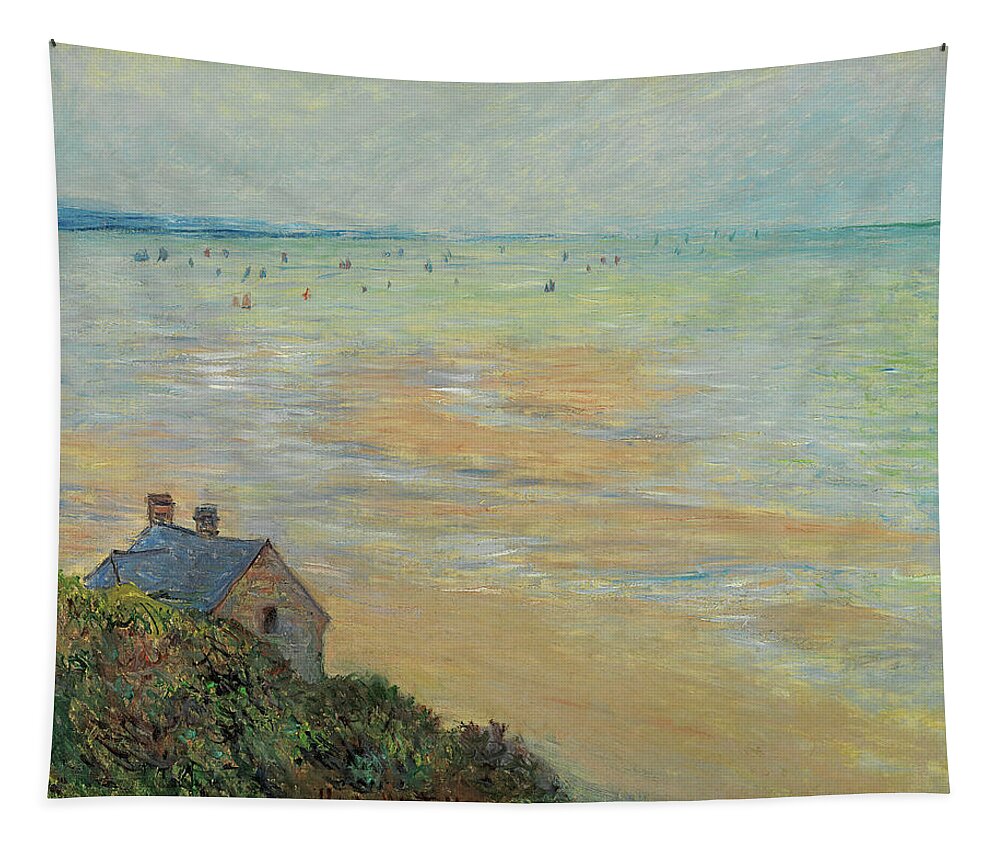 Canvas Tapestry featuring the painting Claude Monet -Paris, 1840-Giverny, 1926-. The Hut in Trouville, Low Tide -1881-. Oil on canvas. 6... by Claude Monet -1840-1926-