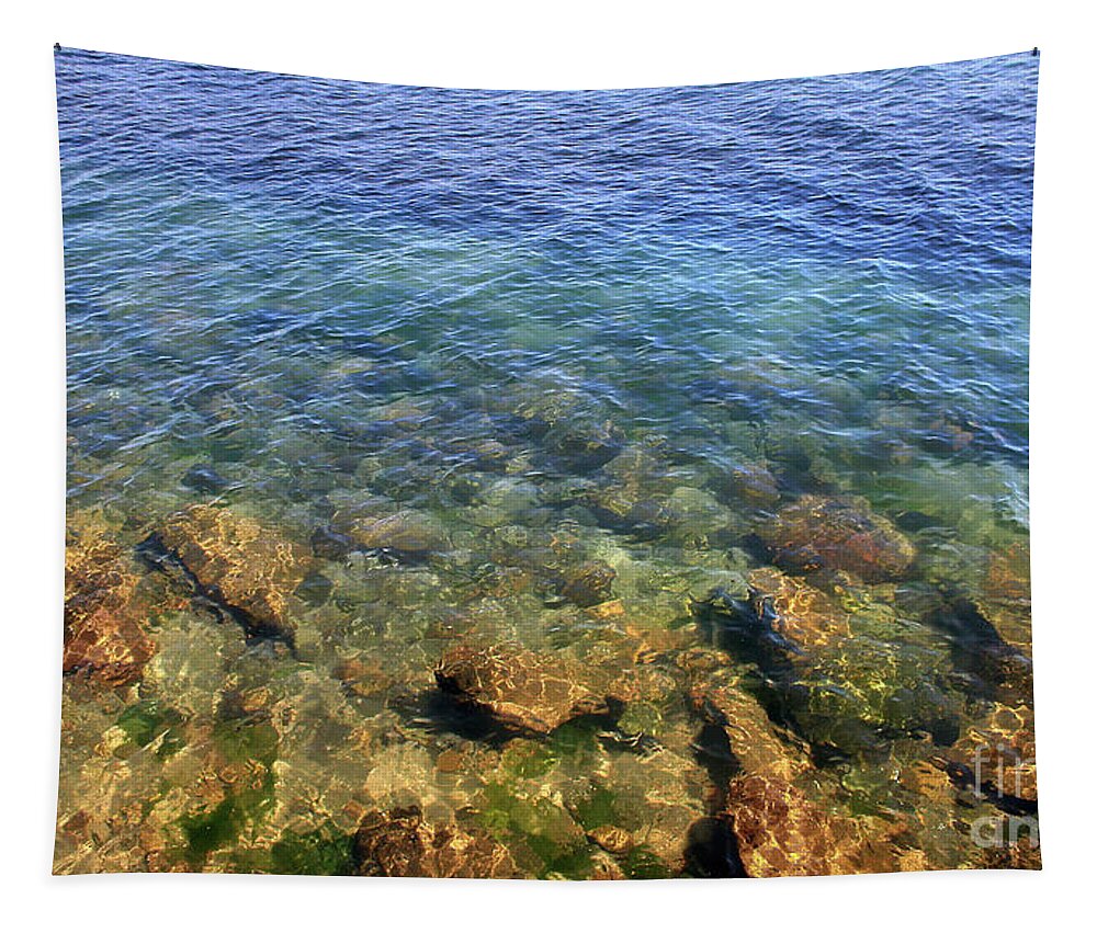 Clear Water At Morro Bay Tapestry featuring the photograph Clear Water At Morro Bay by Michael Rock