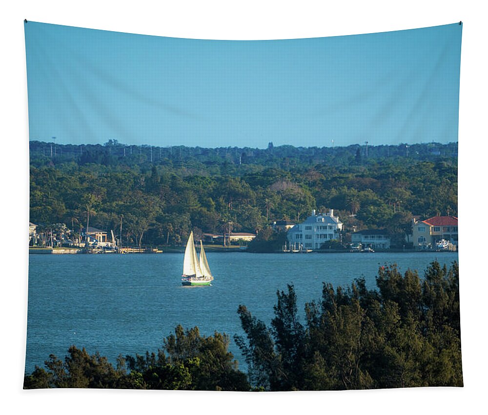 Florida Tapestry featuring the photograph Clearwater Sails by Jeff Phillippi