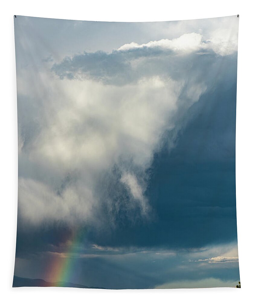 Natanson Tapestry featuring the photograph Cloud Burst with Rainbow by Steven Natanson