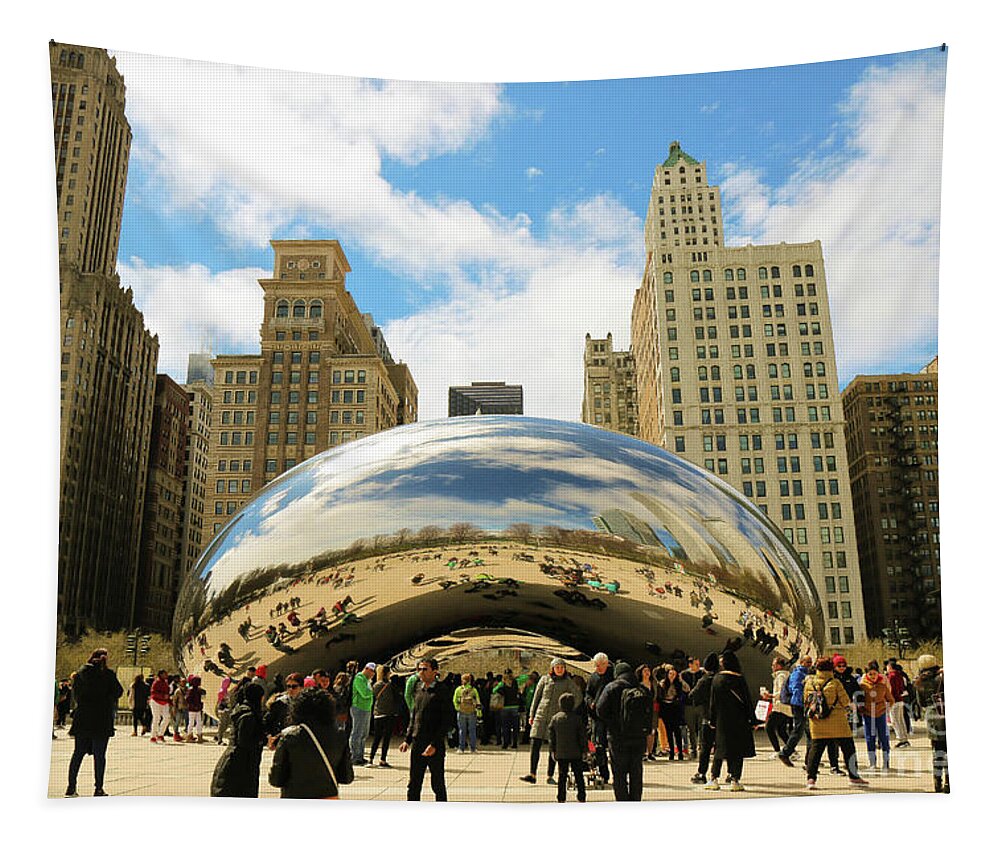 Cloud Gate Tapestry featuring the photograph Cloud Gate Chicago by Veronica Batterson