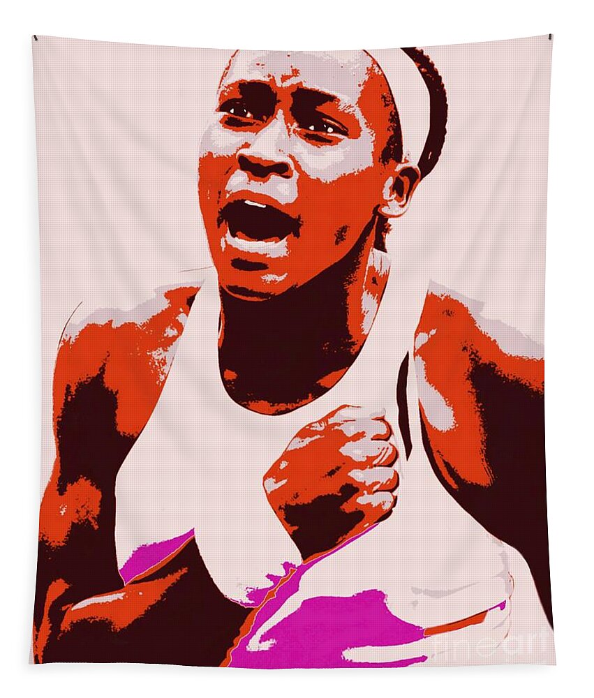 Coco Tapestry featuring the painting Coco Gauff by Jack Bunds