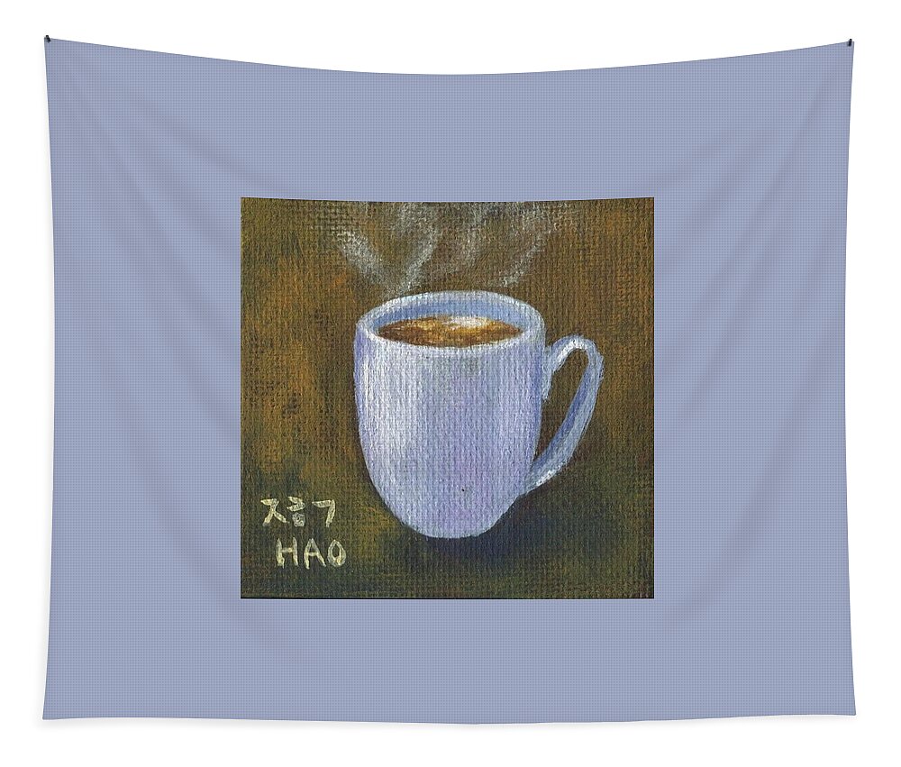 Coffee Painting Tapestry featuring the painting Coffee 1 by Helian Cornwell