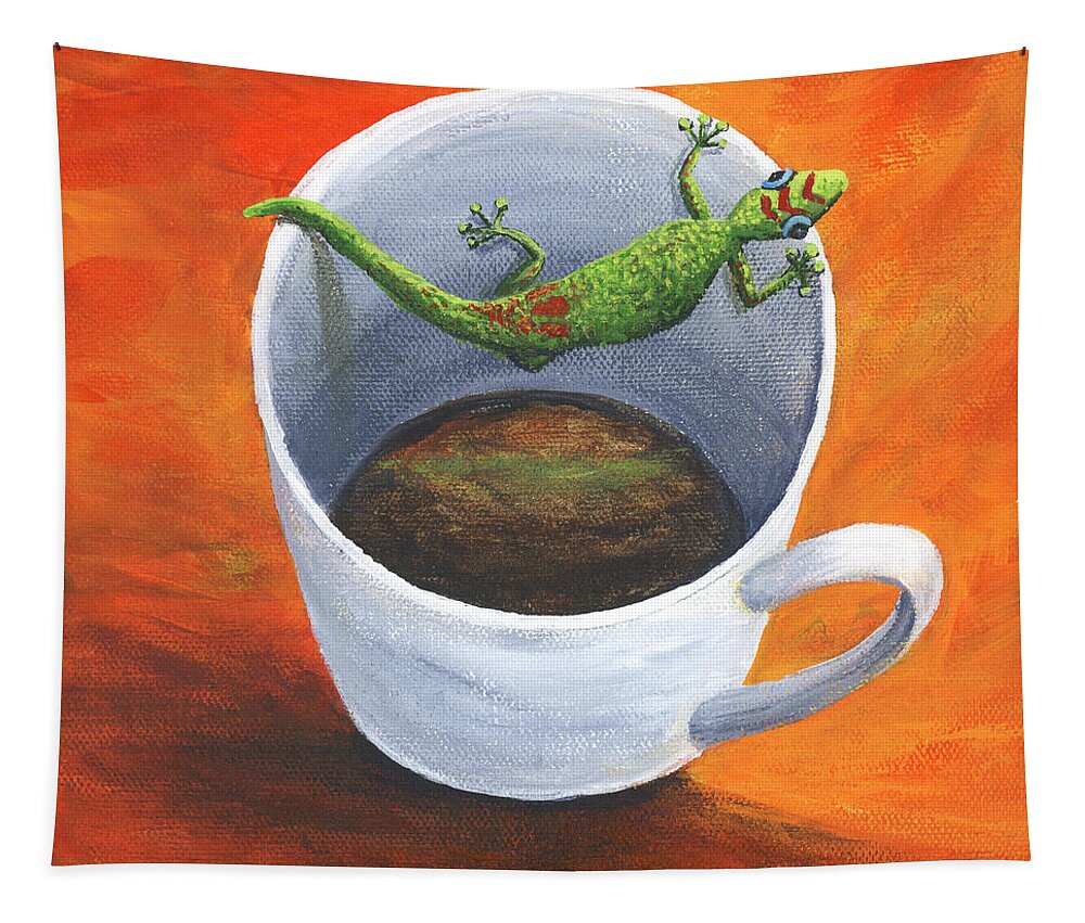Animal Tapestry featuring the painting Coffee With A Friend by Darice Machel McGuire