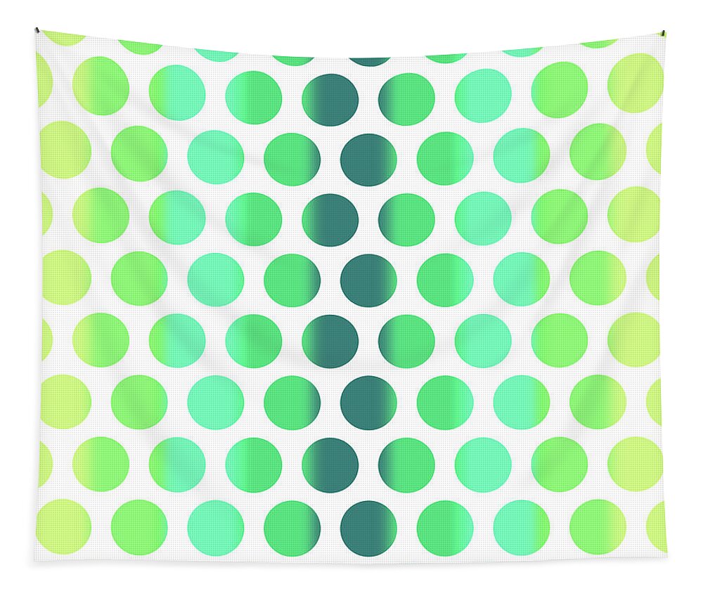 Pattern Tapestry featuring the mixed media Colorful Dots Pattern - Polka Dots - Pattern Design 3 - Turquoise, Teal, Blue, Green, Aqua by Studio Grafiikka