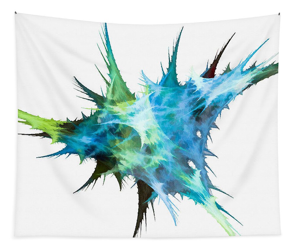 Colorful Tapestry featuring the digital art Colorful Spikes Light Blue by Don Northup