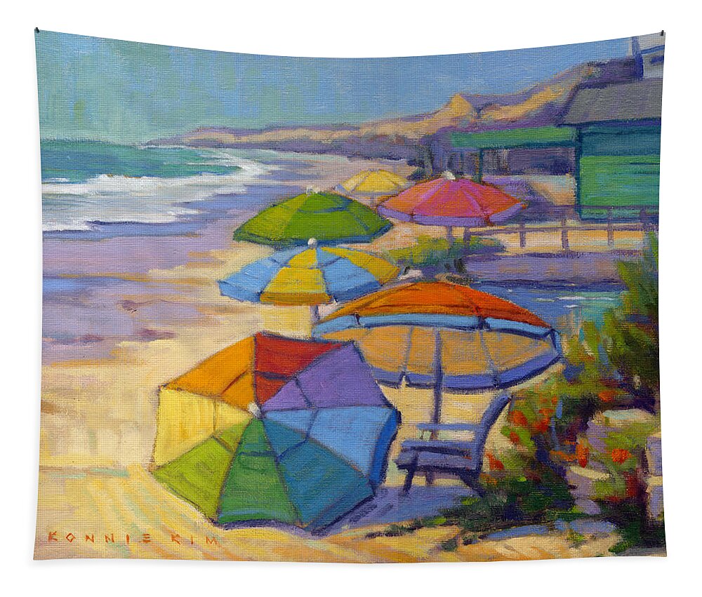 Crystal Cove Tapestry featuring the painting Colors of Crystal Cove by Konnie Kim