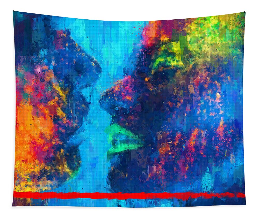 Art Tapestry featuring the painting COLORS OF LOVE - Gravity II by Vart