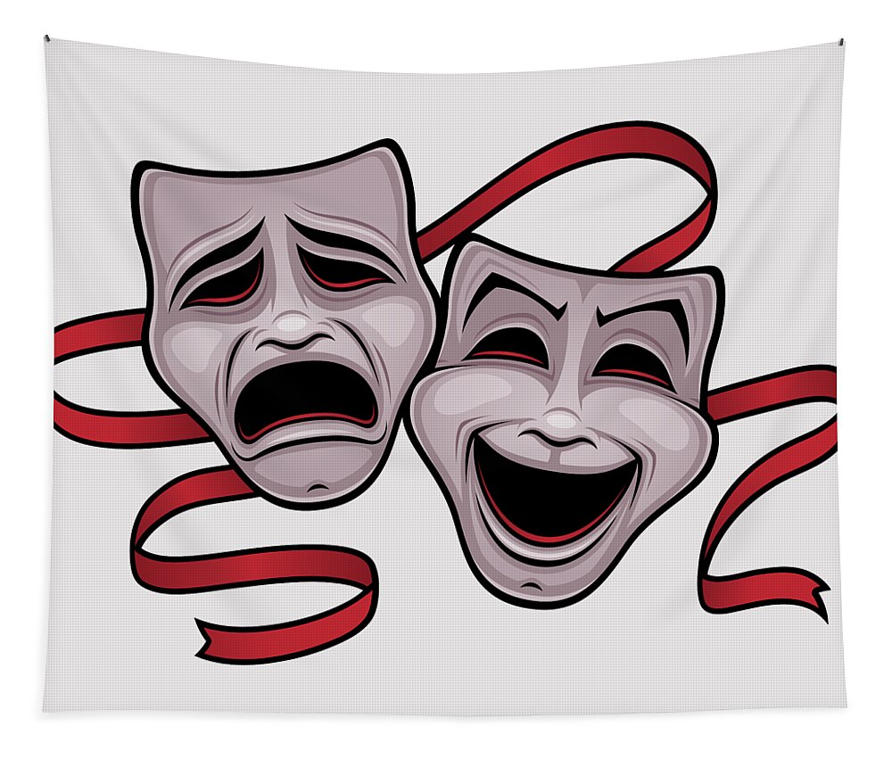 Comedy And Tragedy Theater Masks Tapestry by John Schwegel - Fine
