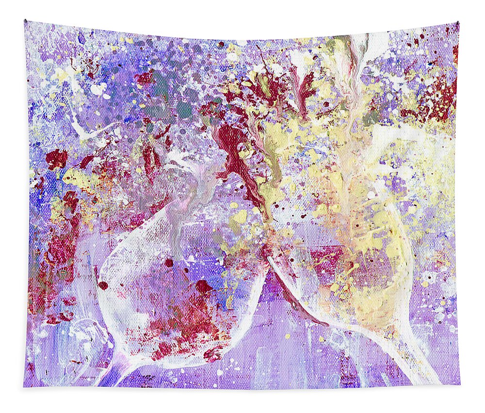 Wine Tapestry featuring the painting Conflict Red Versus White by Genevieve Esson