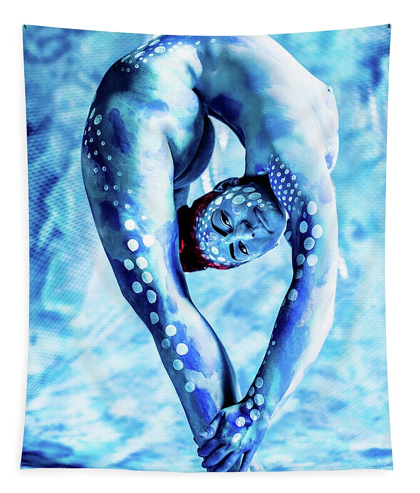 Bodypaint Tapestry featuring the painting Contortionist 2 by Matt Deifer
