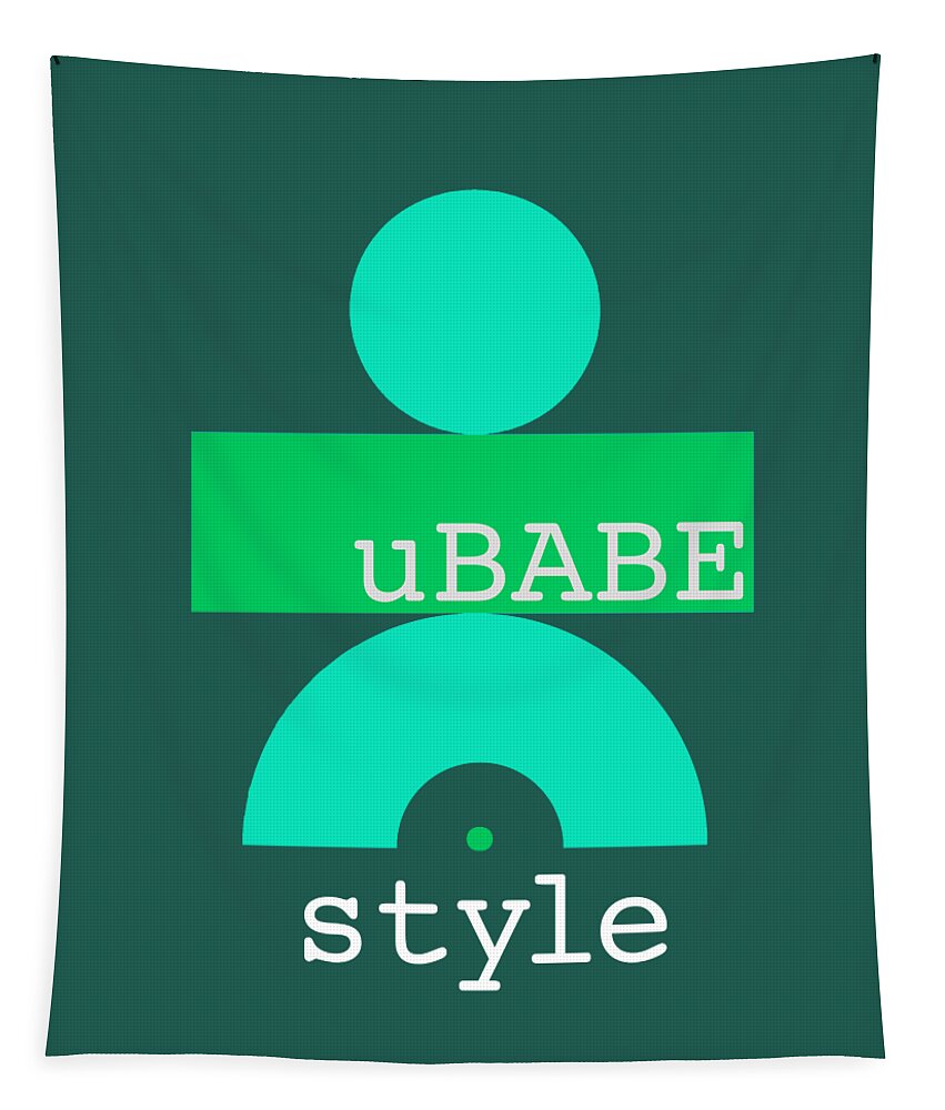 Cool Green Style Tapestry featuring the digital art Cool Green Style by Ubabe Style