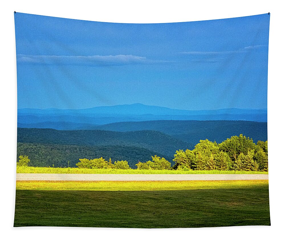 East Dover Vermont Tapestry featuring the photograph Cooper Hill View by Tom Singleton