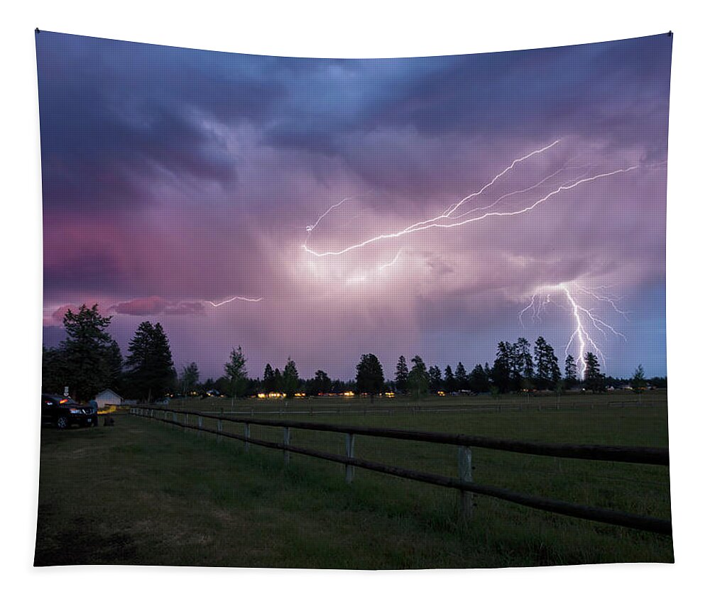 Lightning Tapestry featuring the photograph Cotton Candy Lightning by Cat Connor