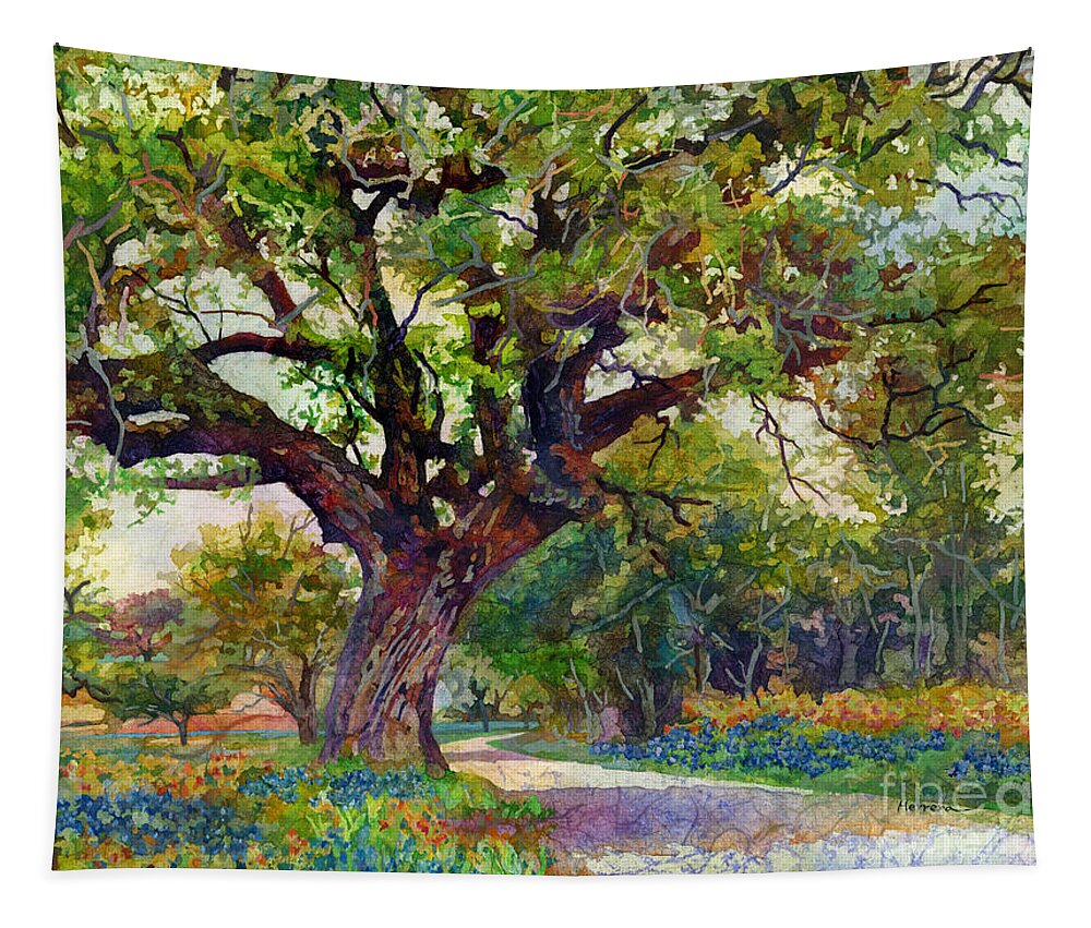 Country Tapestry featuring the painting Country Lane by Hailey E Herrera