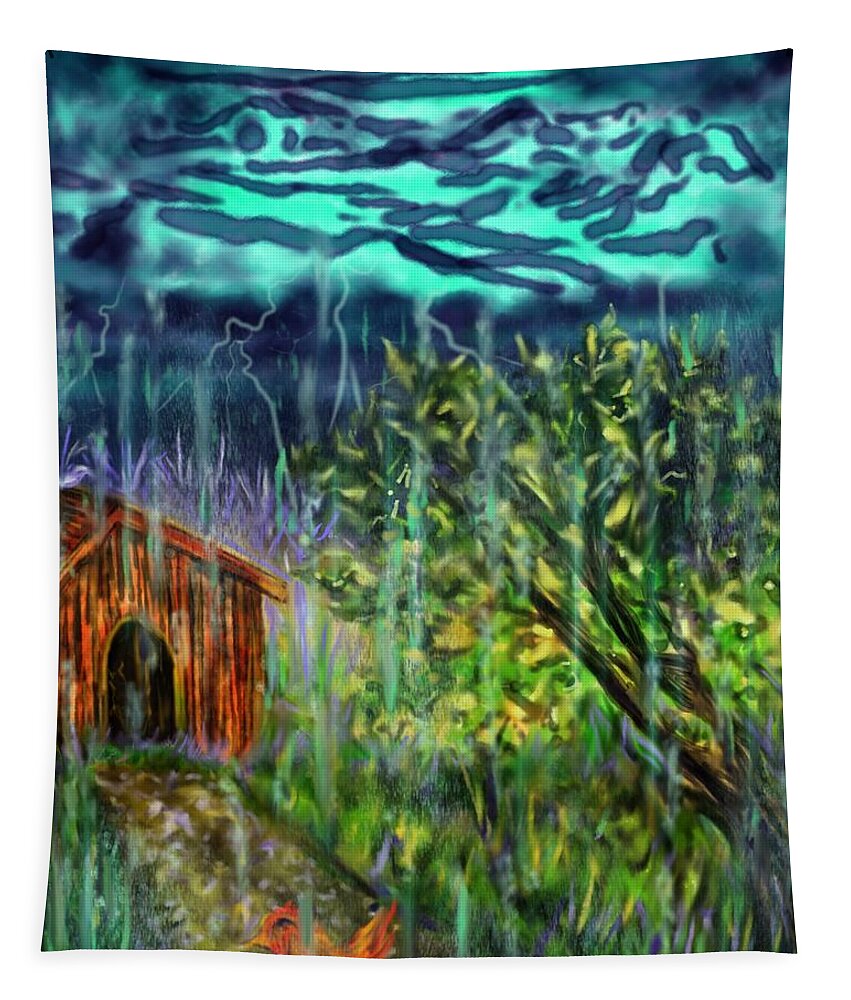 Country Tapestry featuring the digital art Country Storm by Angela Weddle