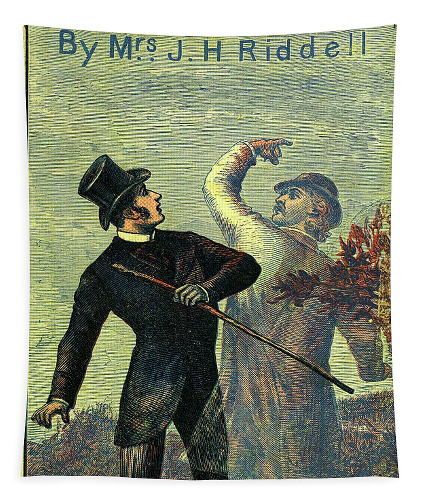 Yellowbacks Tapestry featuring the mixed media Victorian Yellowback Cover for Weird Stories by Unknown
