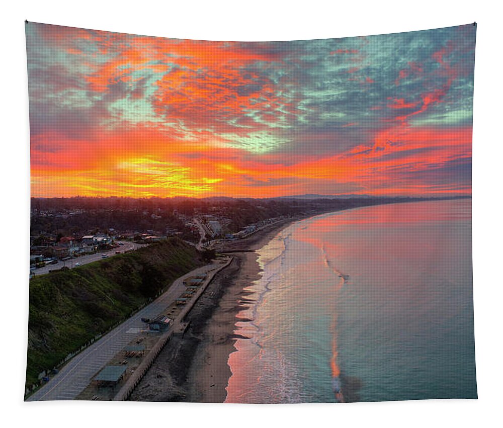 Above Tapestry featuring the photograph Crack of Dawn by David Levy