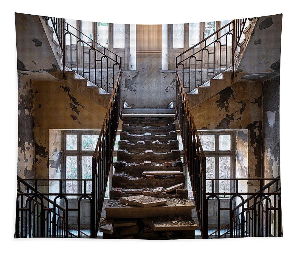 Urban Tapestry featuring the photograph Creepy Abandoned Stairs by Roman Robroek