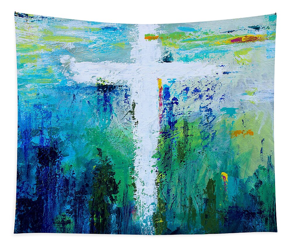 Texture Tapestry featuring the painting Cross No.9 by Kume Bryant