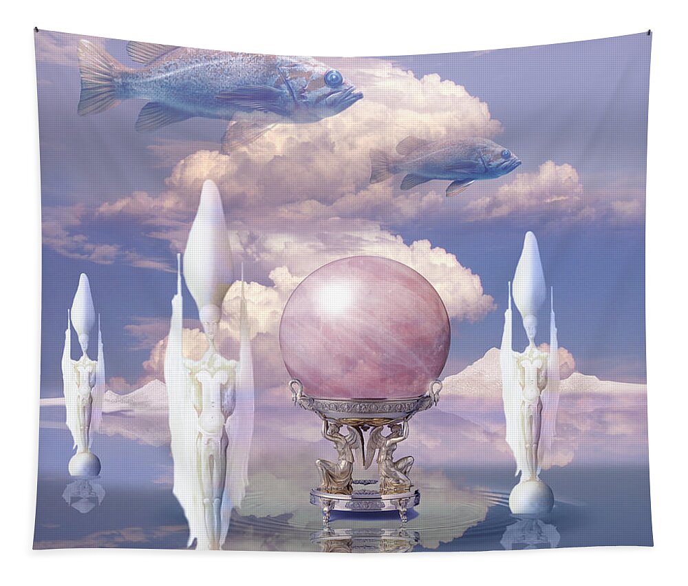 Crystal Ball Tapestry featuring the digital art Crystal ball by Alexa Szlavics