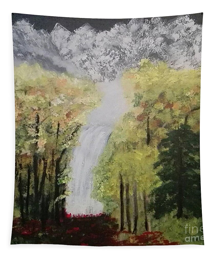 Acrylic Painting Tapestry featuring the painting Crystal Mountain by Denise Morgan