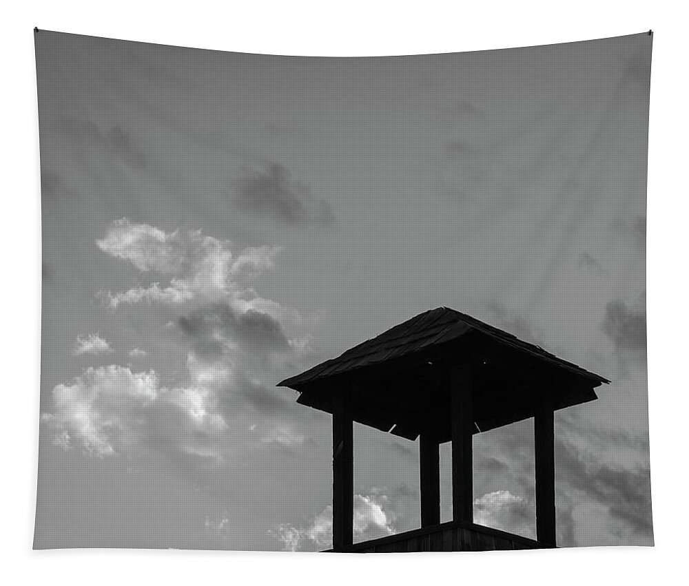 Cupelo Tapestry featuring the photograph Cupelo and Clouds BW SQ by David Gordon