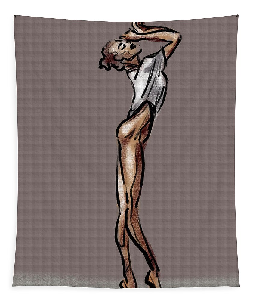Dancer Tapestry featuring the digital art Dancer In Beige by Michael Kallstrom