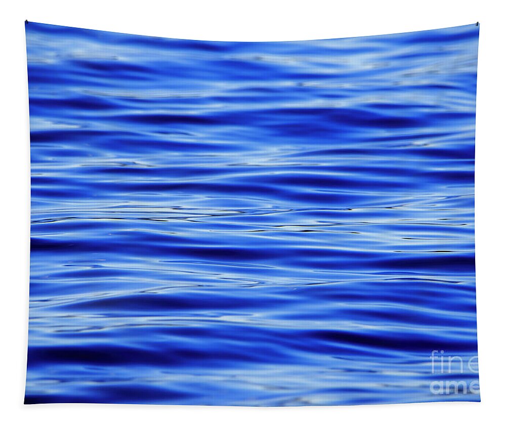 Blue Tapestry featuring the photograph Dark Blue Water Ripples Background by Sandra J's