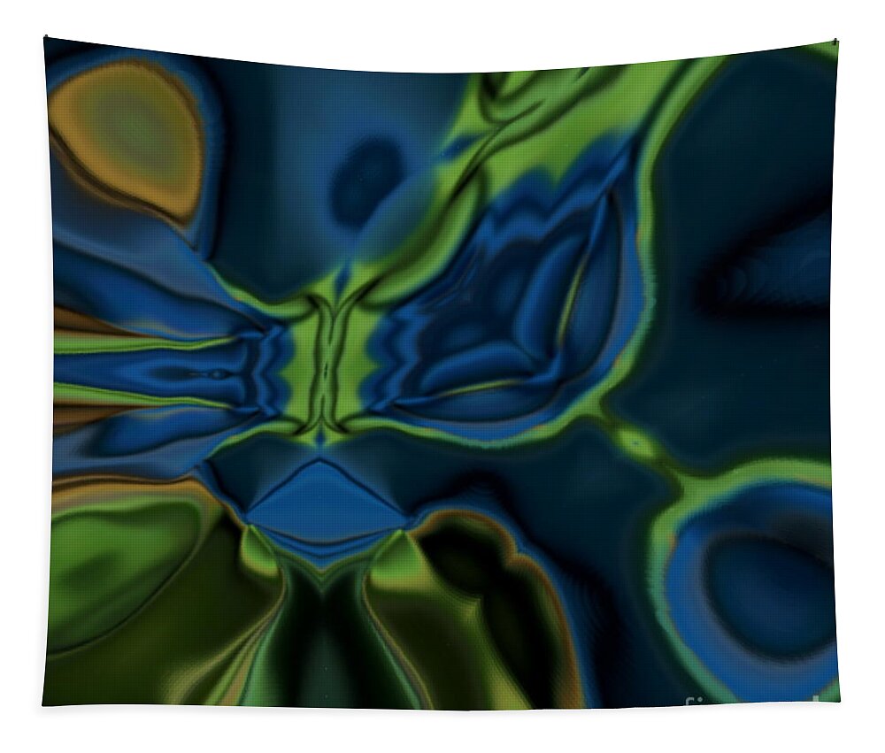 Blue Tapestry featuring the digital art Dark Secret by Designs By L