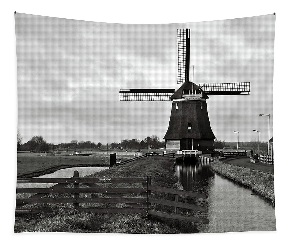 Dark Tapestry featuring the photograph Dark Wind Mill Sound by Silva Wischeropp