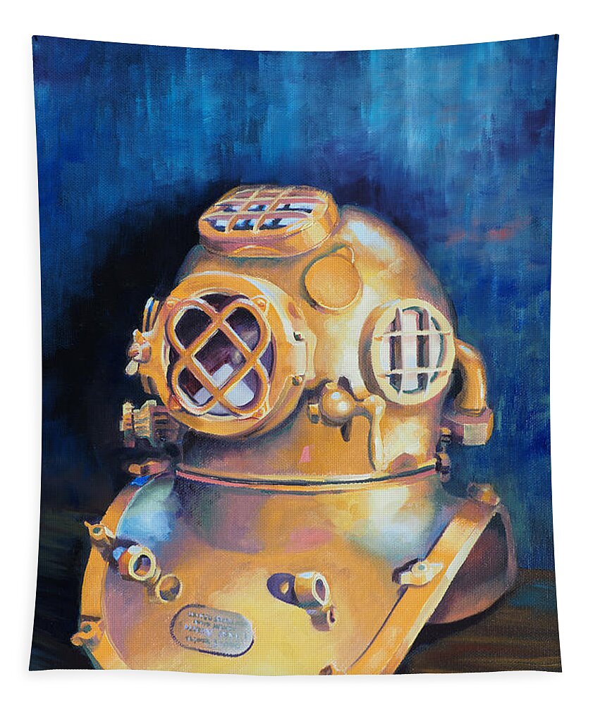 Dive Tapestry featuring the painting Deep Dive by David Bader