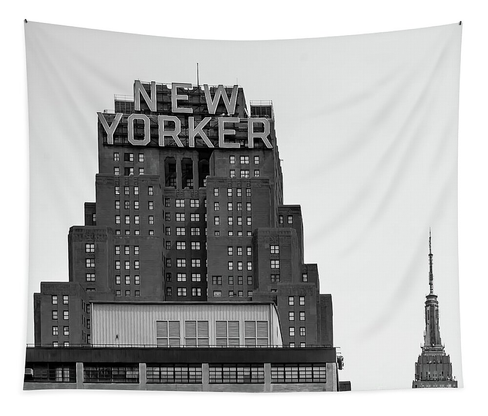 New Yorker Building Tapestry featuring the photograph Defining New York by Az Jackson