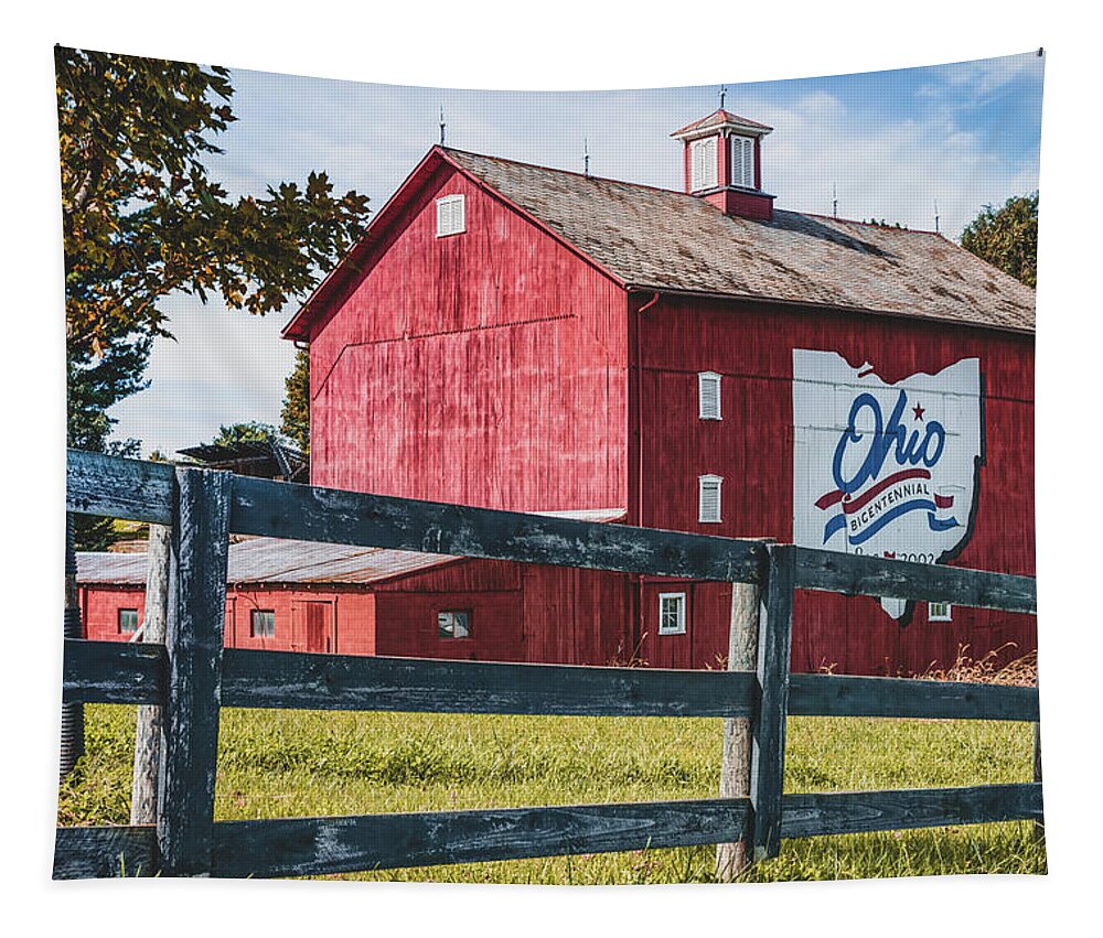 Ohio Wall Art Tapestry featuring the photograph Delaware County Bicentennial Barn - Ohio by Gregory Ballos